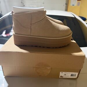 UGG Tan Platform Boots